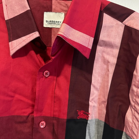 Burberry Red and Black Plaid Shirt - Picture 4 of 7